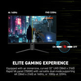 MSI MAG 321CUPDF 32” Dual Mode 4K 160Hz and Full HD 320Hz 0.5ms HDR Curved Gaming Monitor